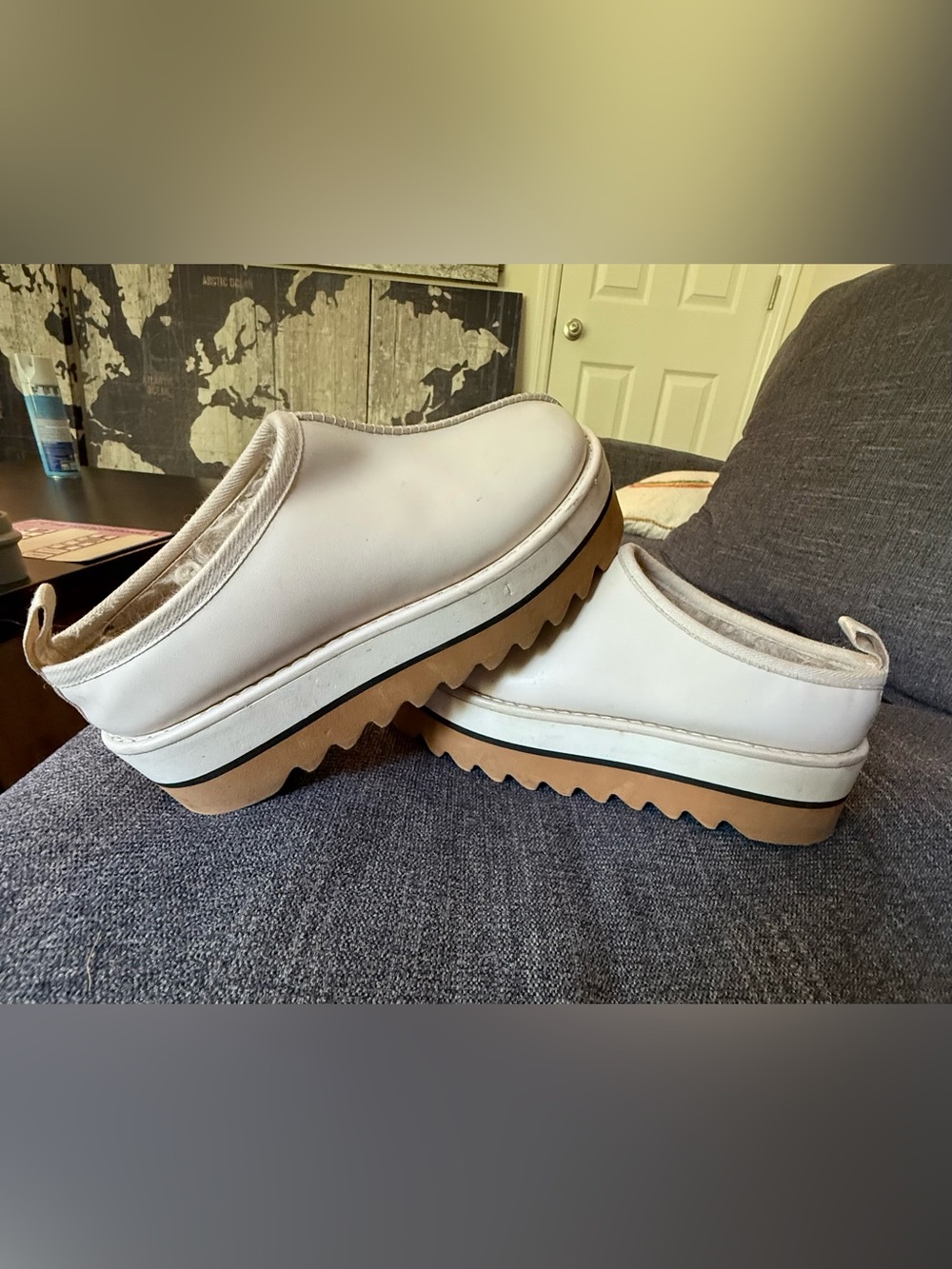 Stella McCartney | shearling lined platform mules w/ lug sole | sz 38